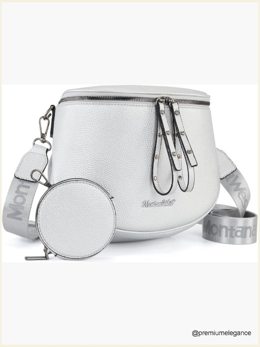 Large Vegan Leather Crossbody Bum Bag with Coin Purse